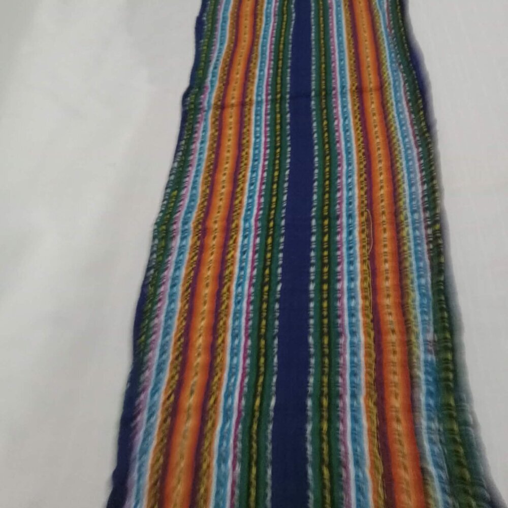 Beautiful vintage cotton fabric/scarf in vibrant colors 48 x 10 inches - Picture 3 of 8